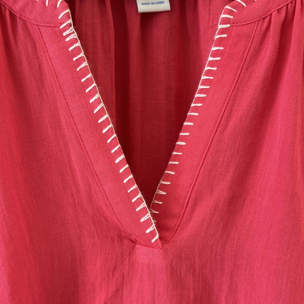 Calypso St. Barth Embroidered Tunic Top Womens Size 1X Pink Boho Peasant‎ Beach - Picture 4 of 8